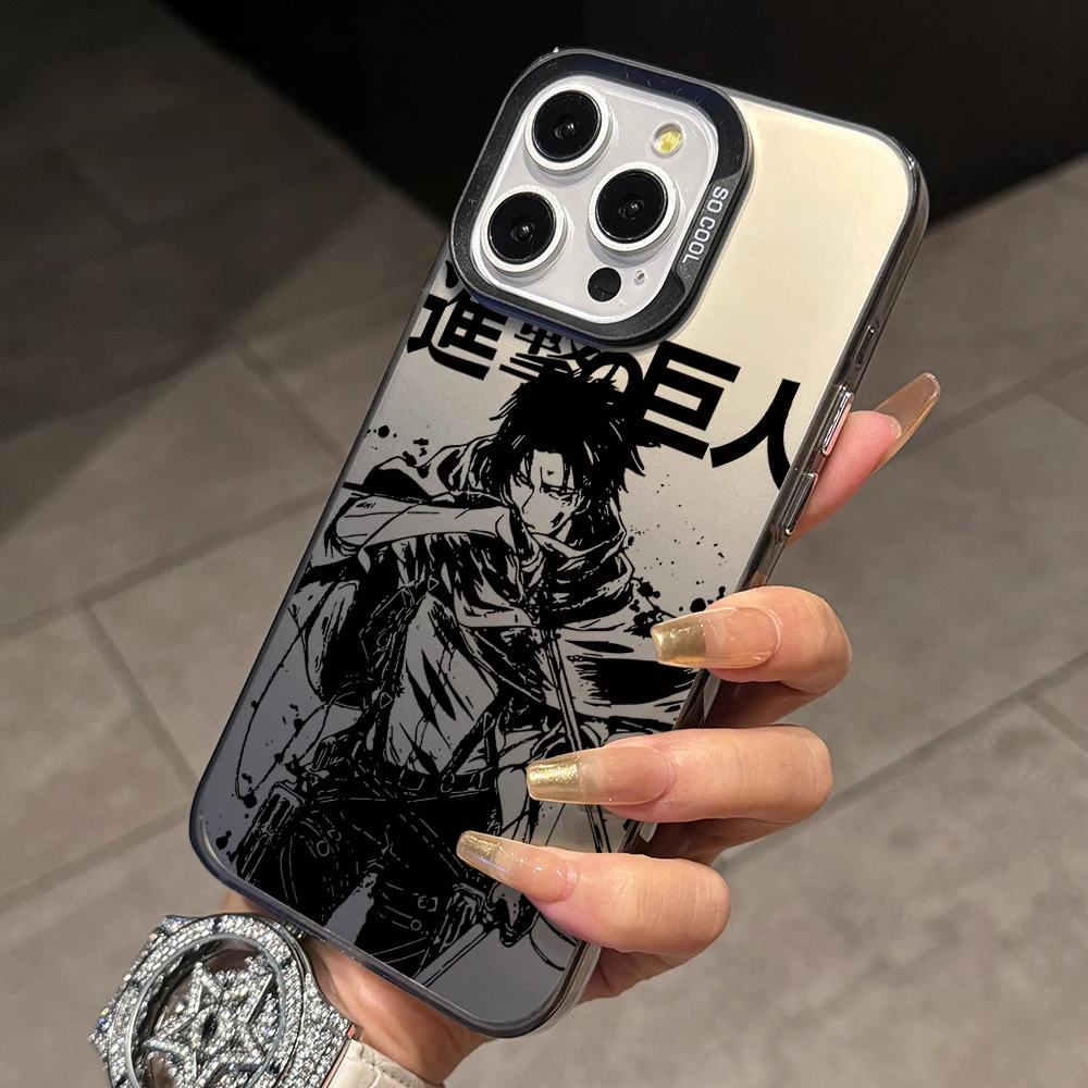 Attack Titan Levi Ackermans Phone Cases for Apple iPhone 16 15 14 Plus Case 11 12 13 Pro Max XR XS X 7 8 Shockproof Bumper Cover