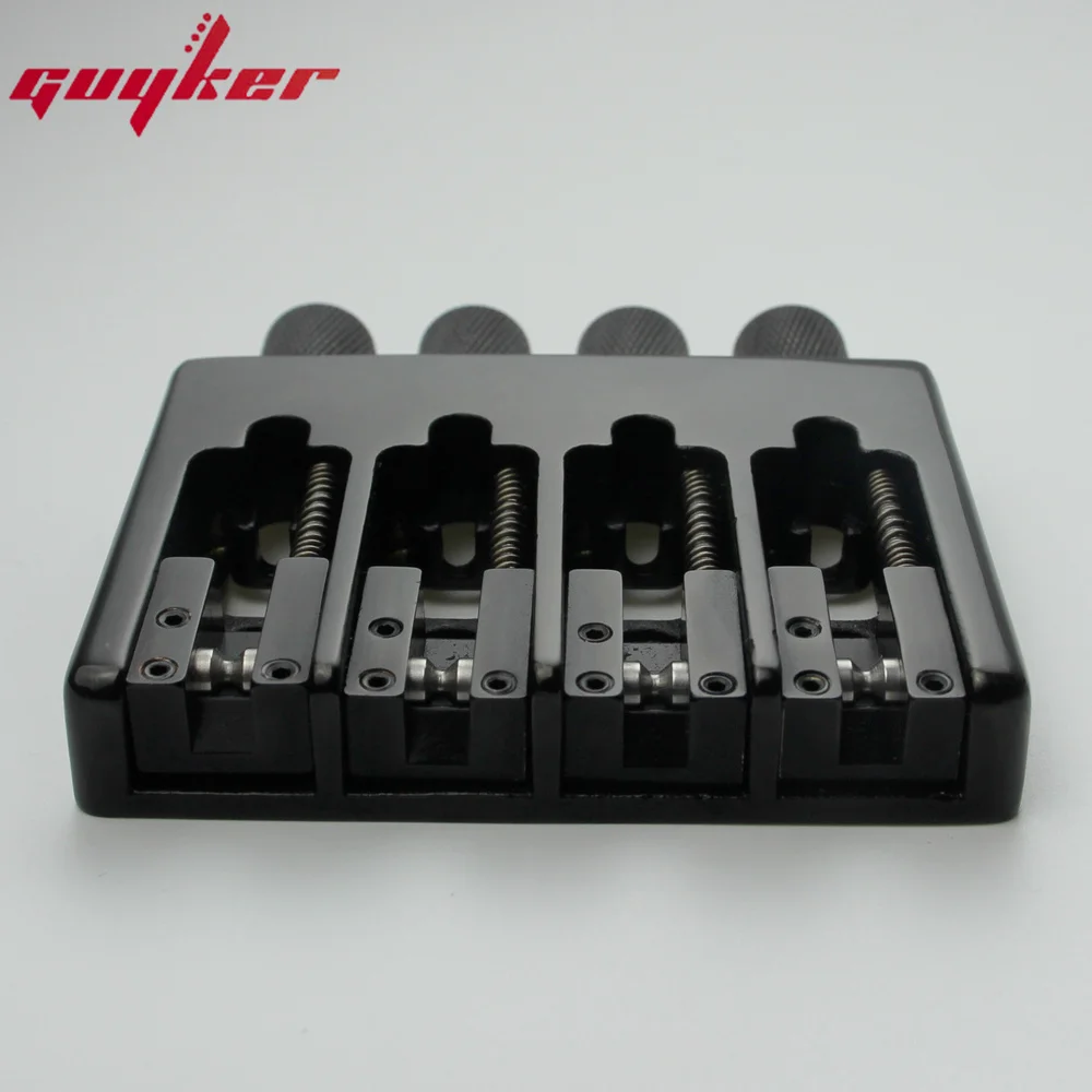 4 String Slightly Adjustable String Spacing Headless Bass Bridge Black Base CNC Processing