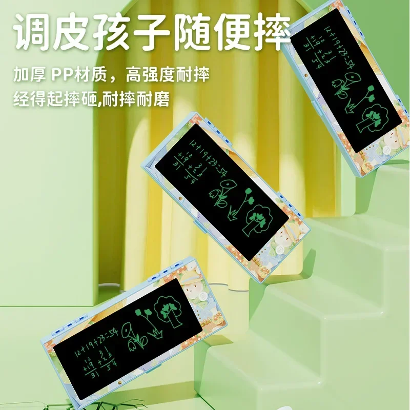 Handwritten Stationery Box DIY Primary School Waterproof Anti Drop Cartoon Creative Pencil Case Multifunctional Large Capacity