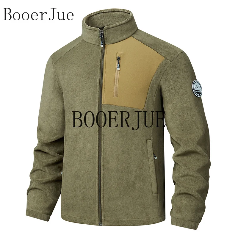 Men Double Sided Fleece Hiking Jacket Warm Embroidered Coat Couple Outerwear Outdoor Sports Running Winter 5XL Baseball Jacket