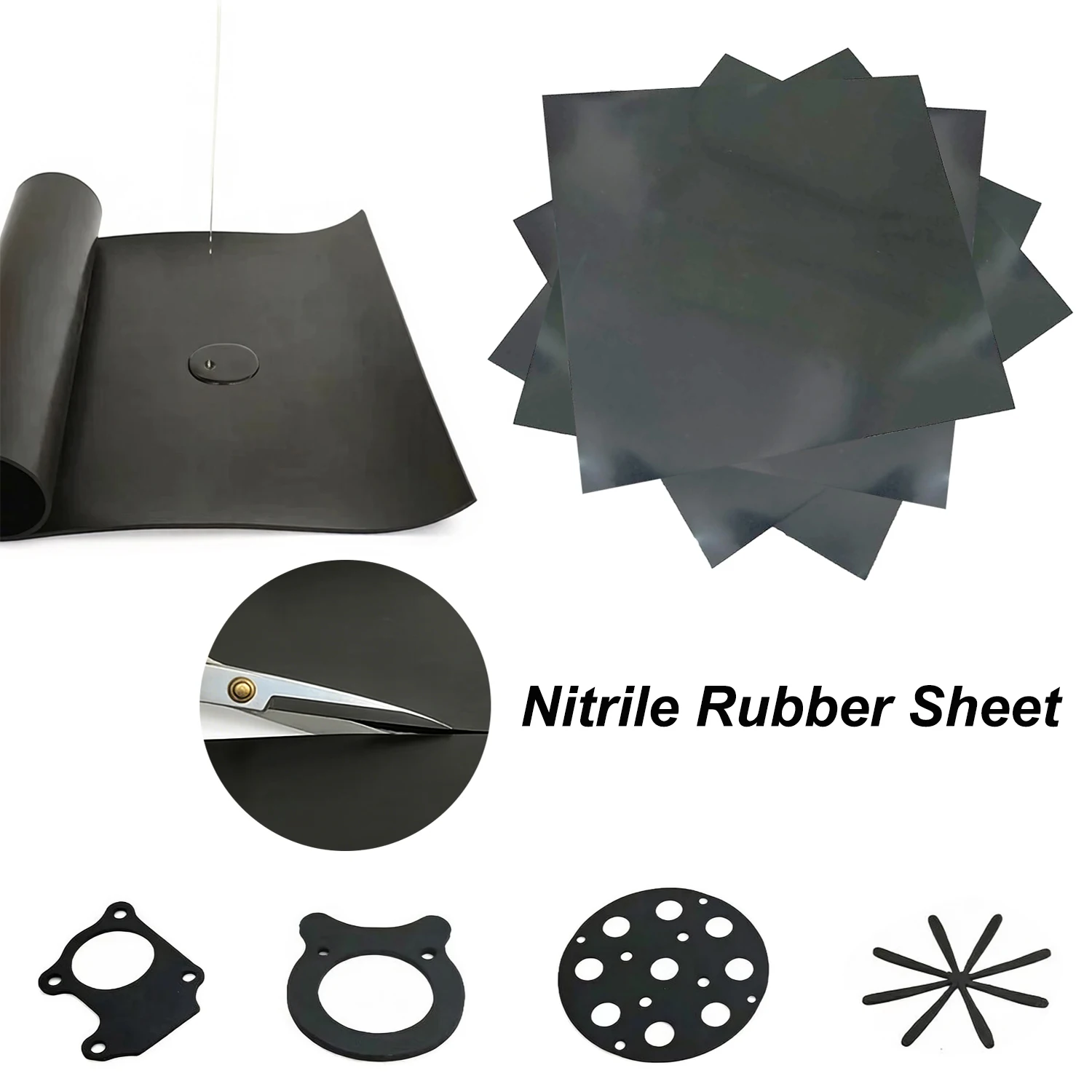 1/5Pcs Nitrile Rubber Sheet 0.3/0.5mm, Durables Gasket Pad for Sealing, Liner, Mat, DIY Home & Industrial Use