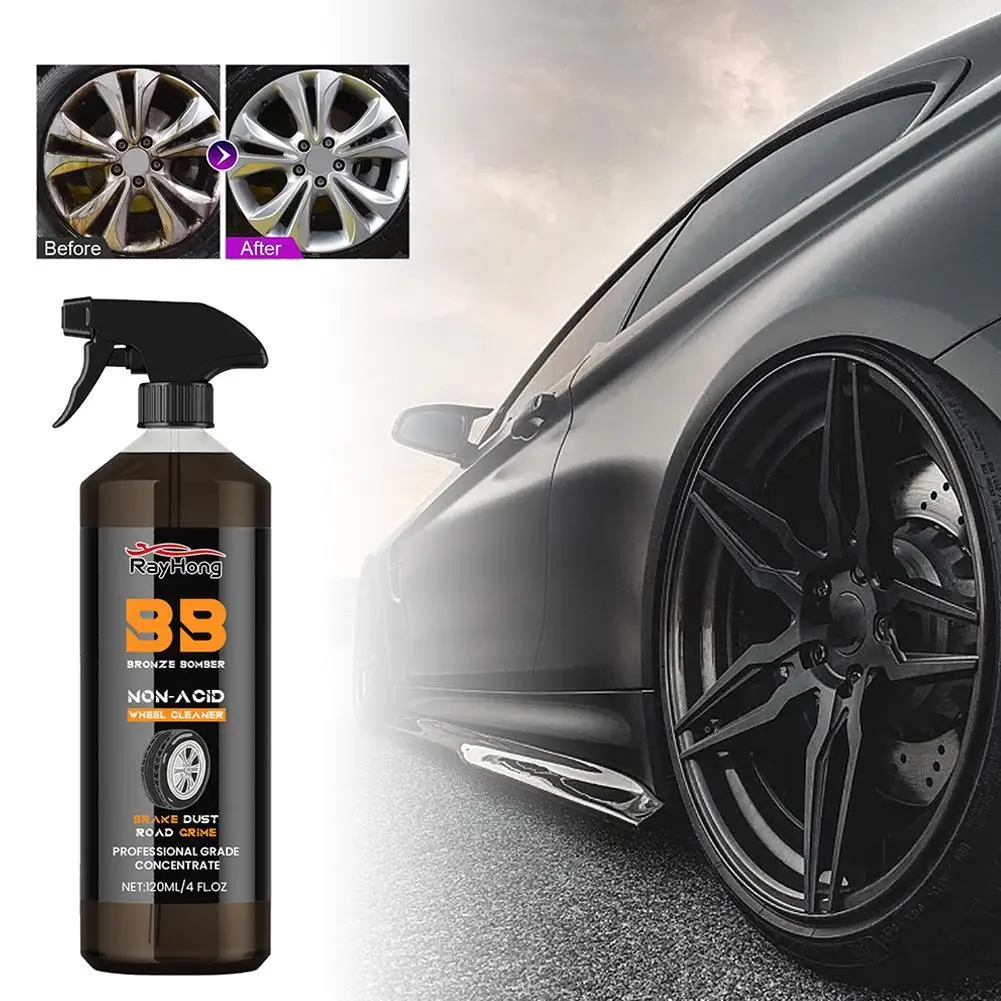 Limpiador de ruedas potente para coche, limpiador de neumáticos con detalles de llanta, limpieza de ruedas, pulverizador de freno, bombardero, 120ml