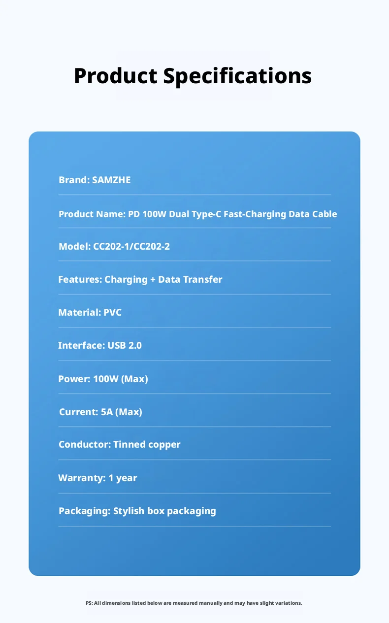 SAMZHE Typ-C zu Typ-C 100W 5A Schnellladekabel, Superschnelles Laden für Huawei Mate 80, Xiaomi, Vivo, Honor, Android 88W/66W – Detail 14