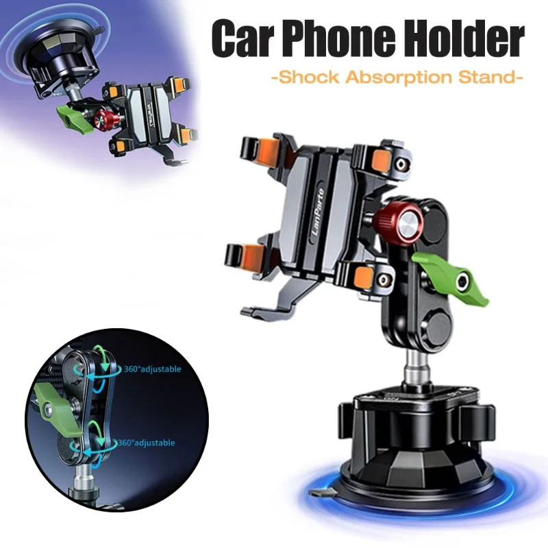 Car Windshield Five-Claw Phone Clamp Anti-slip Cellphone Bracket Heavy Duty Car Adhesive Suction Cup Mount Mobile Phone Holder