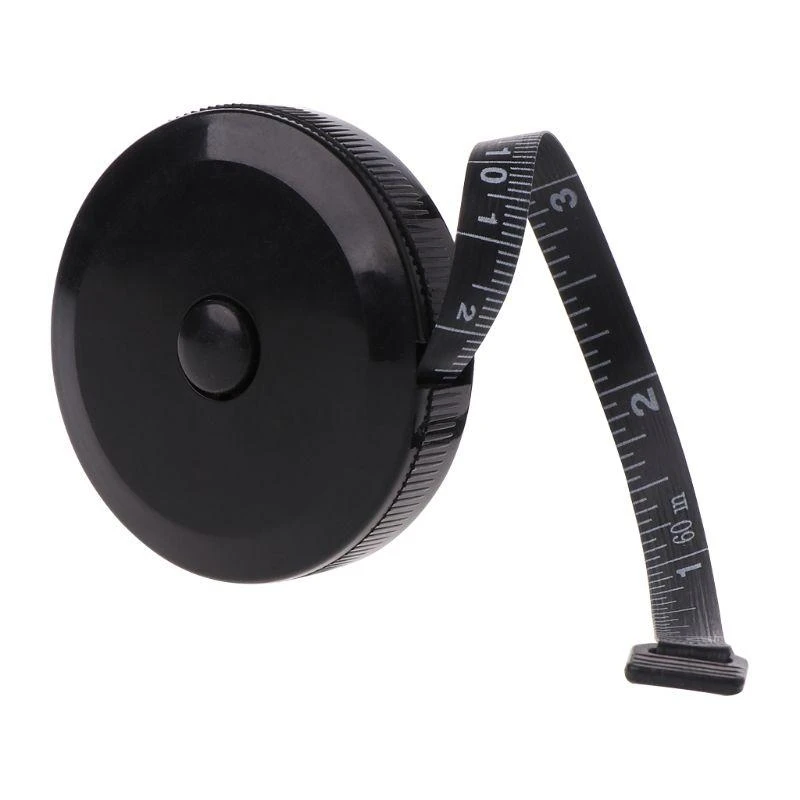  Black Tape Measures Double Side Retractable Tool Automatic ABS Flexible Mini Sewing Measuring Tape Practical