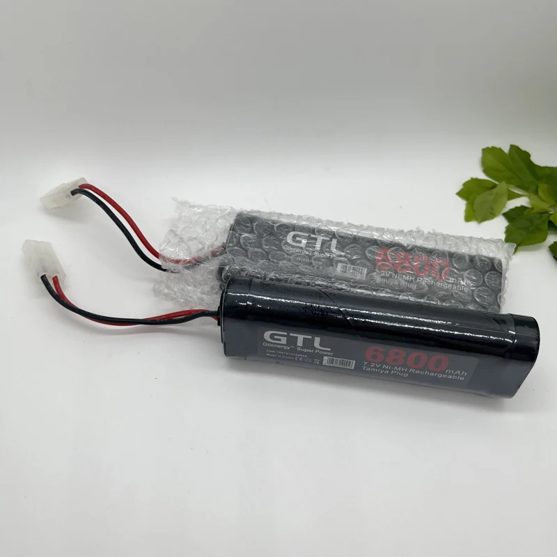 Gtlenergy 7.2V 6800mAh Bateria recarregável com tampa alta para carro/caminhão RC, de longa duração, super potência, conectores estilo Tamiya