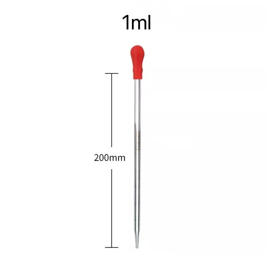 Rubber Glass Dropper With Scale Line, Chemical Laboratory Glass Pipette With Rubber Head Glass