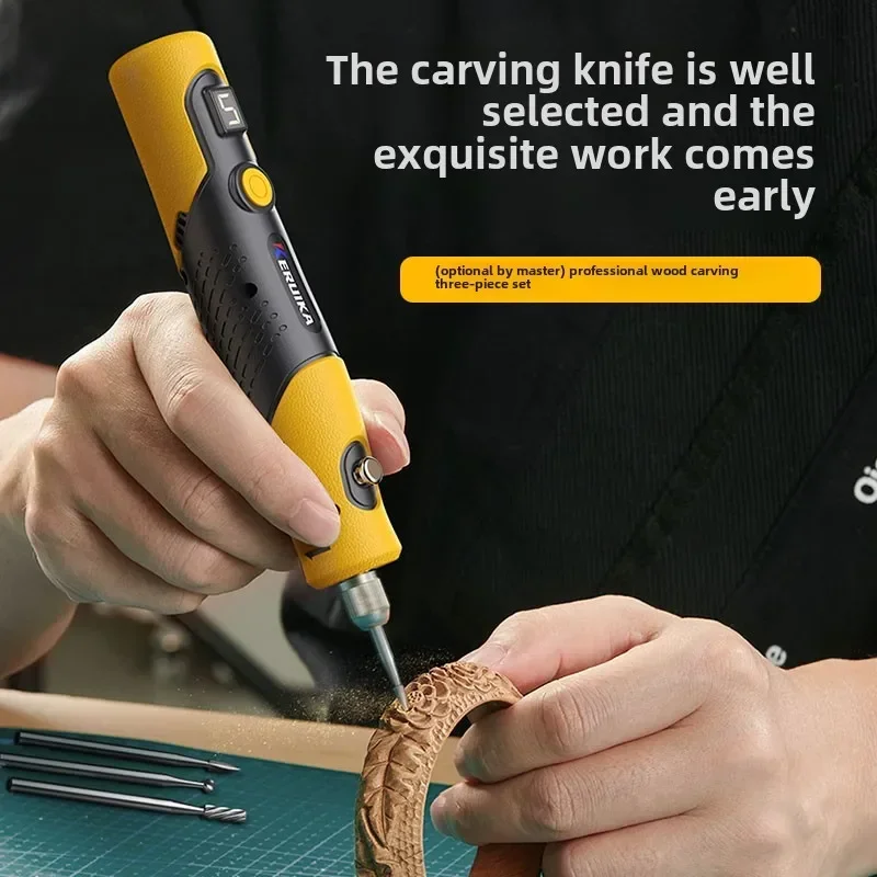 220V Portable Electric Grinder for Wood Carving and Polishing - Handheld Small Engraving Machine for Artisans and Hobbyists