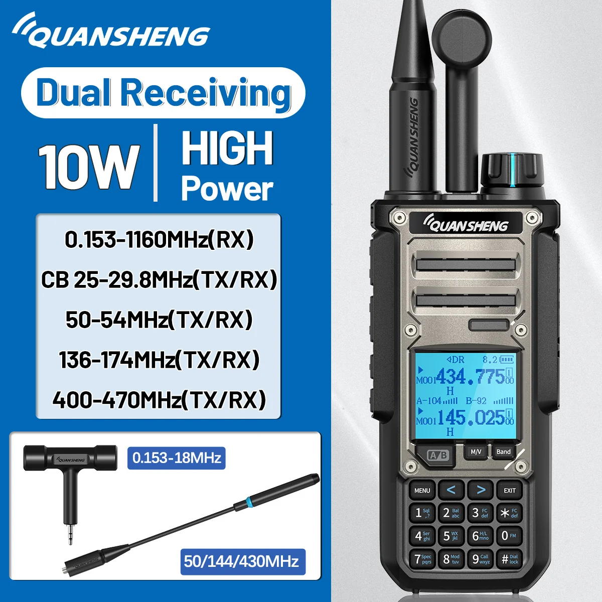 Quansheng TK11 8 Walkie Talkie Two Way Radio Portable Long Range 10W Transceiver Ham Amateur CB Shortwave Receiver NOAA TK11 5