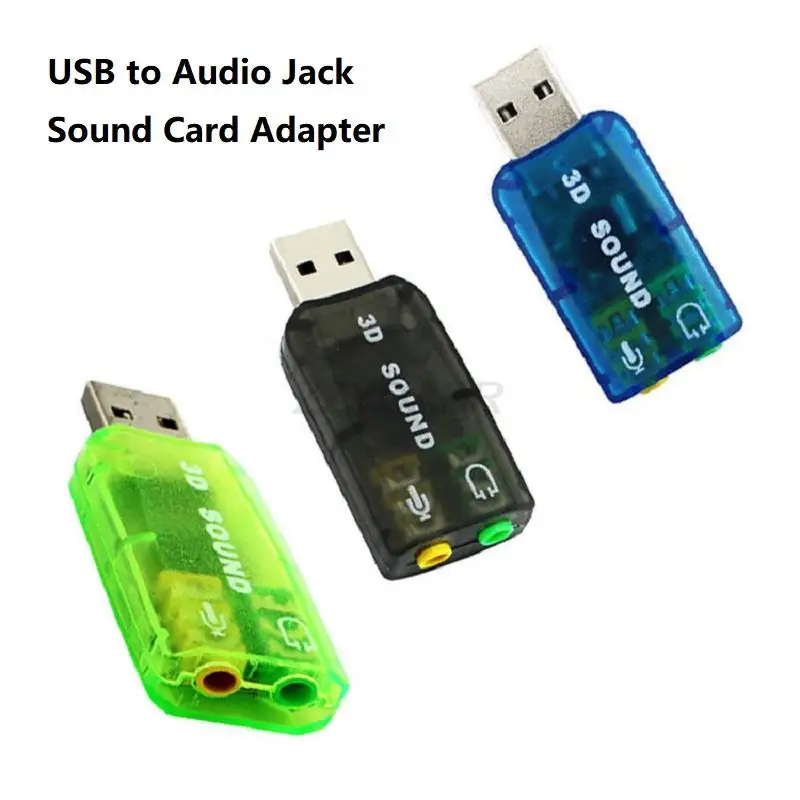 Tarjeta de sonido USB a micrófono de 3,5mm, conector de auriculares estéreo, Adaptador de Audio 3d para ordenador portátil, PS5, Plug and Play