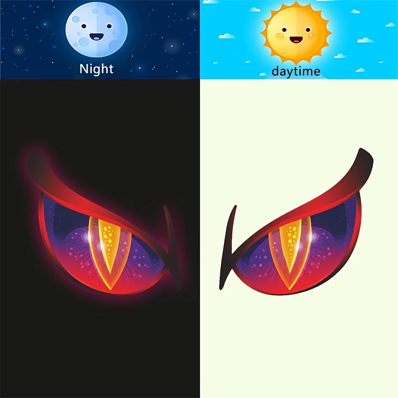 Glowing Demon Eye Toilet Sticker Self-Adhesive Removable PVC Bathroom Decal Home Decor Sticker Glow-In-The-Dark Wall Sticker
