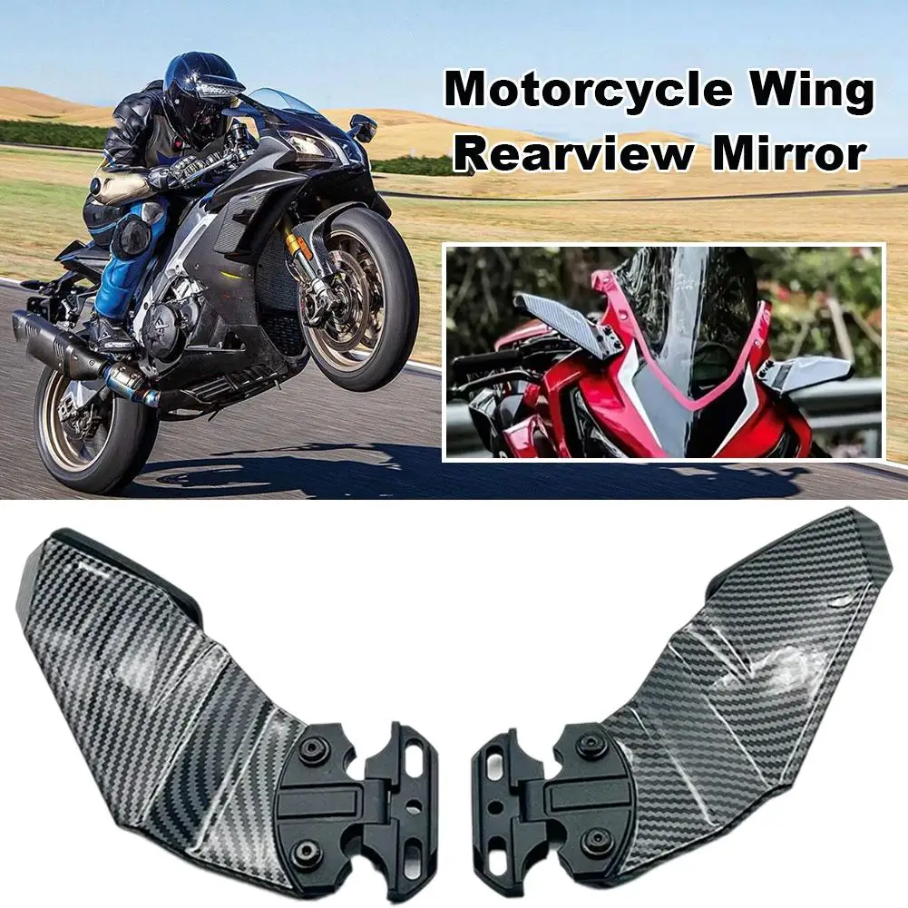 View Mirror Fixed Wing Kit Universal for Honda CBR Motorcycle YZF Winglet Kit Spoiler Fairing Rear