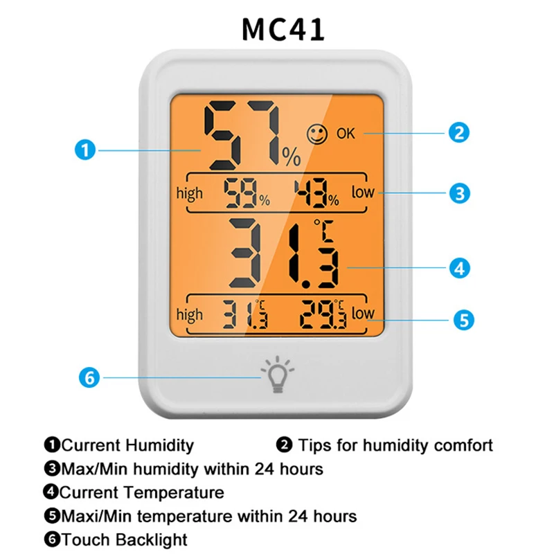 Digital Temperature Humidity Meters Temperature Sensor Humidity Meter Thermometer Hygrometer Gauge Indoor Home Hygrometer Gauge