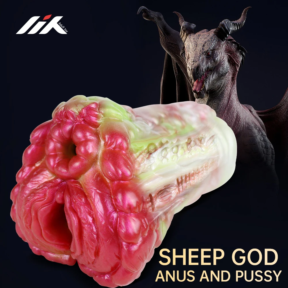 Dual Channel Sheep Pocket Pussy, Liquid Silicone Animal Male Masturbator Monster Sex Doll Suitable for Male Masturbation