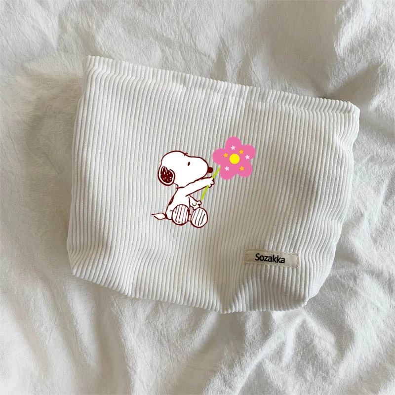 Snoopies-bolsas de cosméticos kawaii para mujer, neceser portátil de viaje, bonito Almacenamiento de anime, 2024