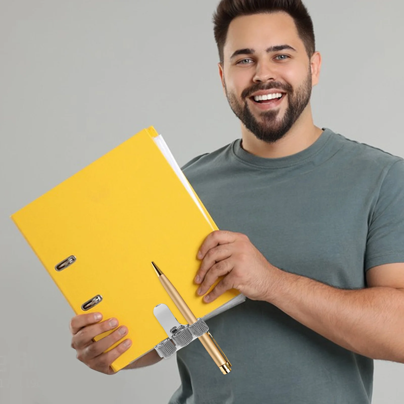 4Pcs Metal Pen Holder Clip Hook Insert Spring Design for Office School Notebook Planner Portable Multi Functional Storage