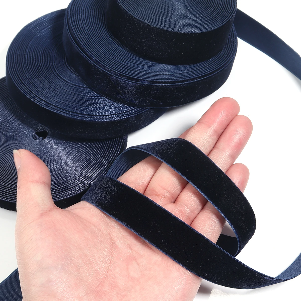 5-10 ياردة شريط مخملي أزرق داكن عيد الميلاد أشرطة من الدانتيل بالجملة هدية التفاف الديكور اليدوية عطلة الطرف الديكور