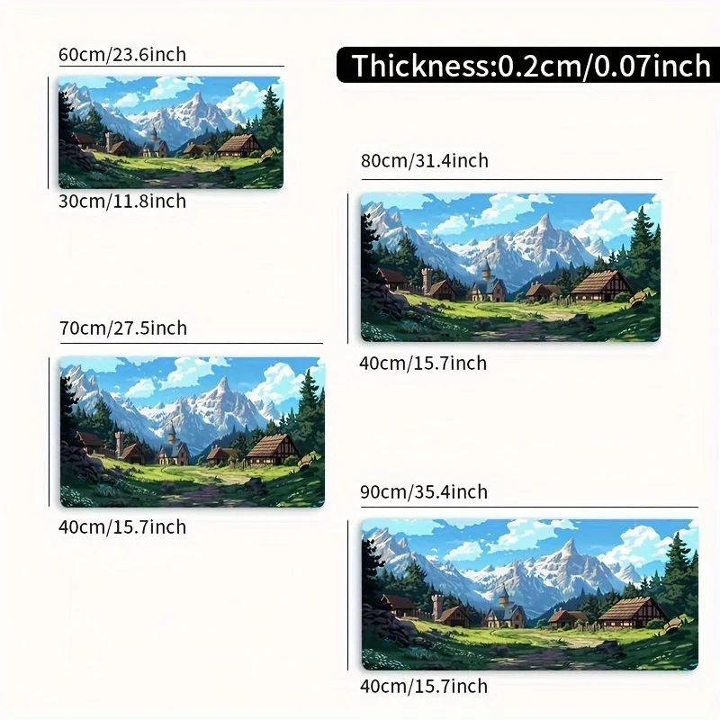 Non-slip Mouse Pad Suitable for Home and Office, Featuring High-definition Color-printed Snow Mountain Scenery