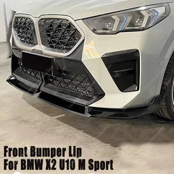For BMW X2 U10 MT Style Gloss Front Bumper Splitter Lip Spoiler Diffuser X2 iX2 20i 20d 18d M Sport 2024 2025 Bodykits Tuning