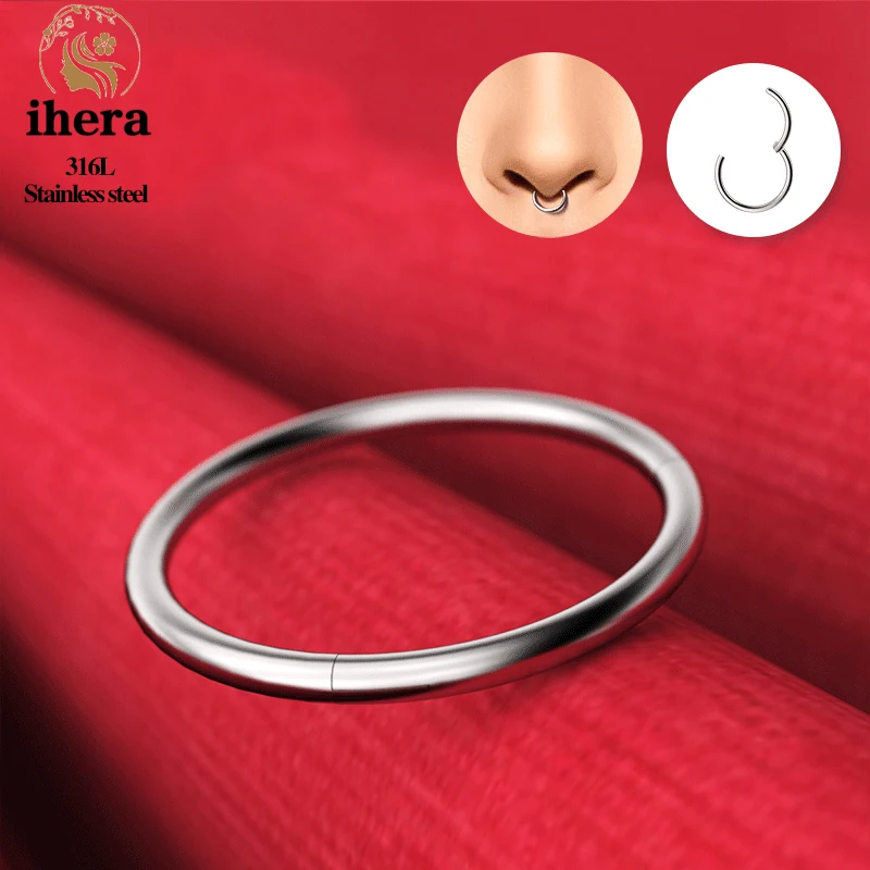 1/10 Stück Edelstahl Septum Clicker Klappbare Segment-Ringe Runde Nasenringe Ohrknorpel Helix Ohrringe Körperschmuck – Detail 19