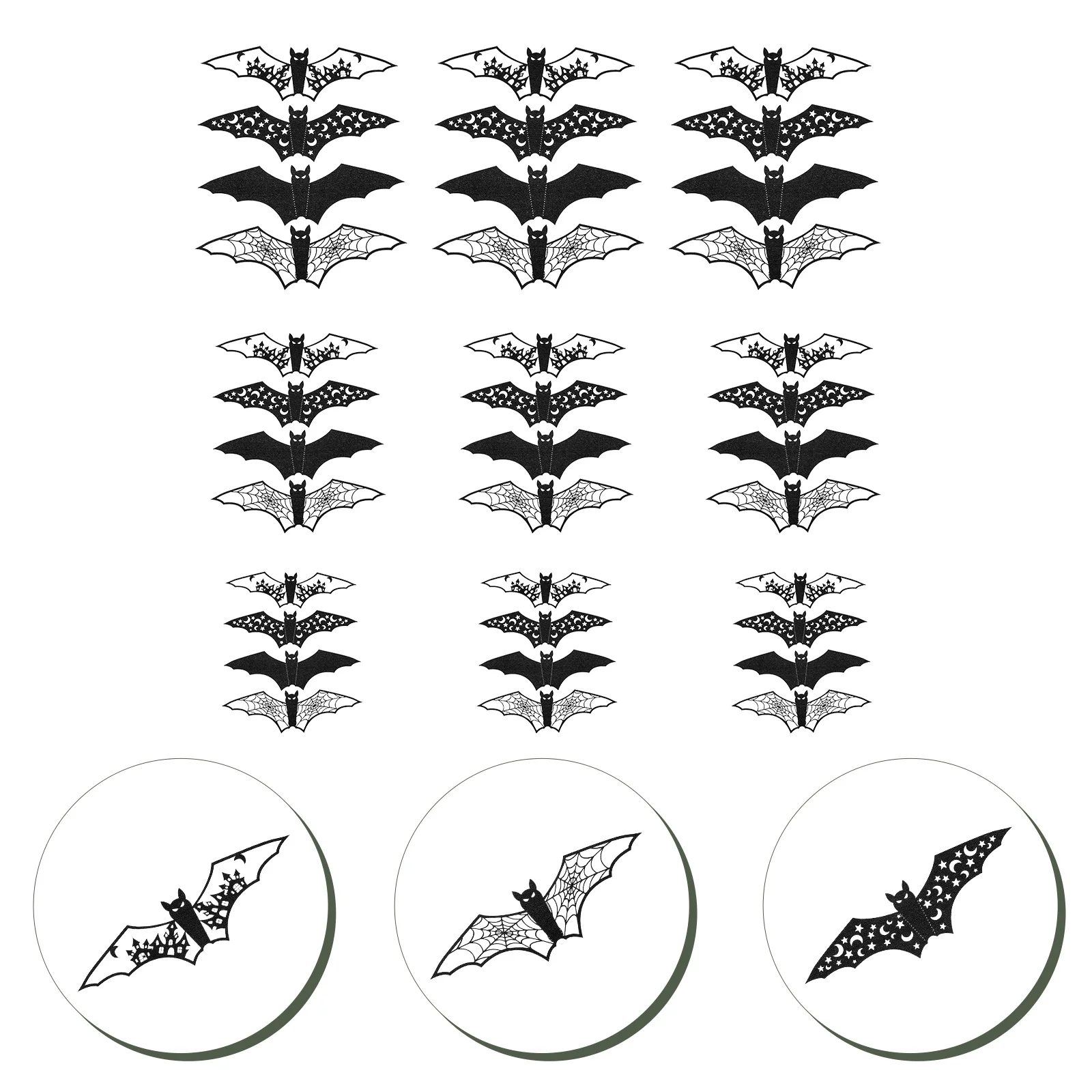 

Halloween Bat Wall Decals Stickers for Cabinets Bookshelf Doors Windows Halloween Bat Stickers Room Decals