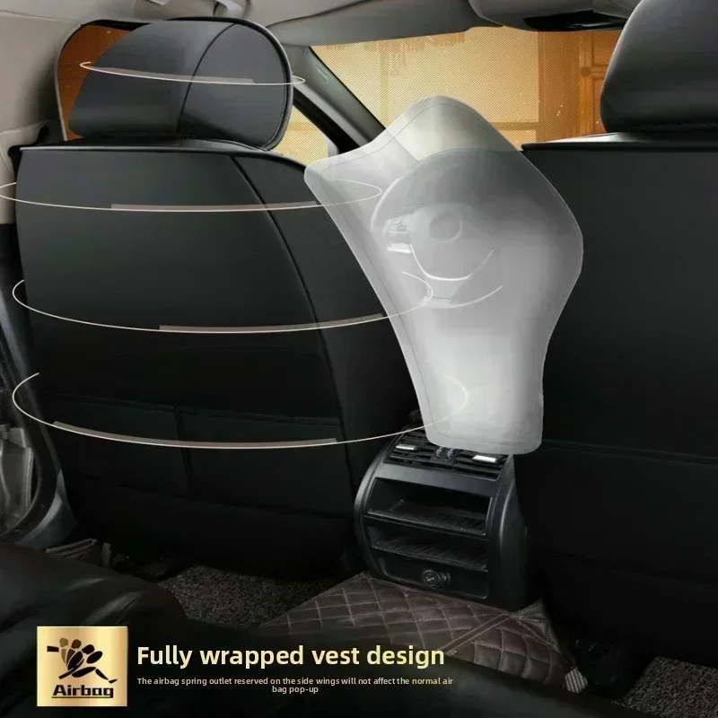 FOR HONDA Car seat cover breathable artificial leather linen spliced ​​wear-resistant soft and comfortable full wrap seat cover