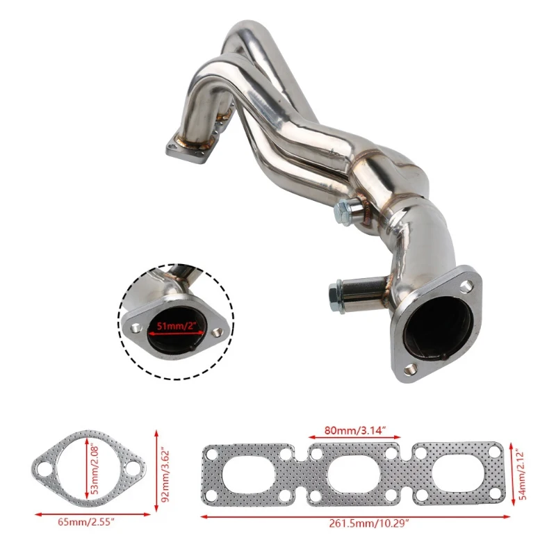 EH28538 Stainless Steel Exhaust Header Manifold For BMW E46 323i 328i Z3 2.8L M52TU Engine 1998-2000