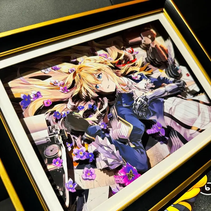 

New Photo Frame Violet Evergarden Anime 3d Handmade Art Painting Cartoon Figure Collect Picture Ornaments Bedroom Decora Gifts
