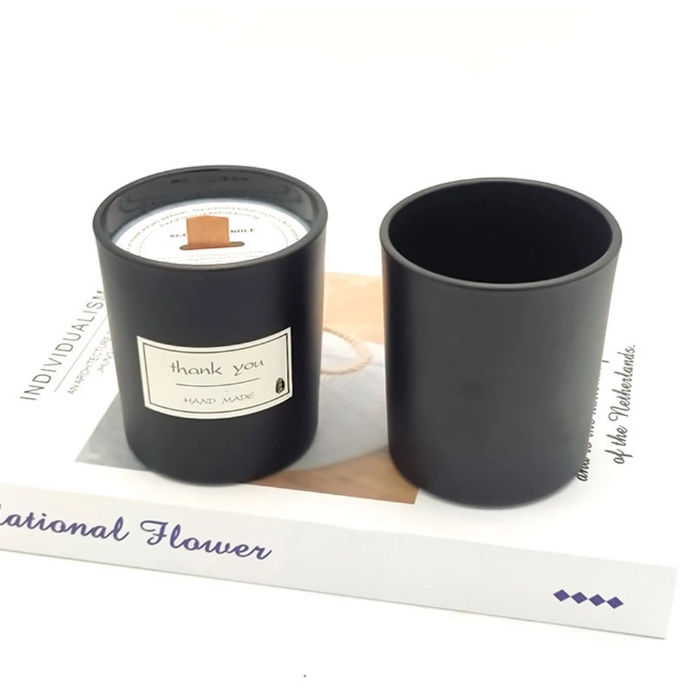 

1Black Refillable Empty Glass wood Pot Mini Portable Container DIY Candle Making Sealed Spices Herbs Balms Jar Gels Storage Box