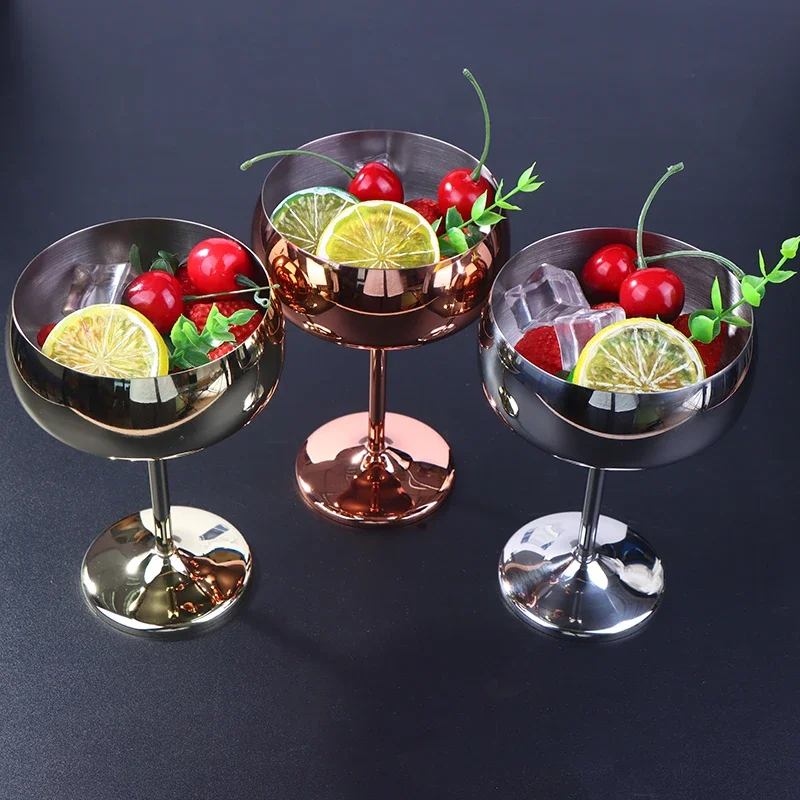 

304 Stainless Steel Cocktail Glass Red Wine Cup Flute Champagne Cup Metal Cup Bar Martini Cup