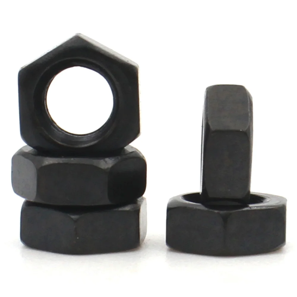 1-50pcs Black Oxide Carbon Steel M2 M2.5 M3 M4 M5 M6 M8 M10 M12 M14 M16 M18 M20 M22 M24 M27 Metric Hex Hexagon Nuts
