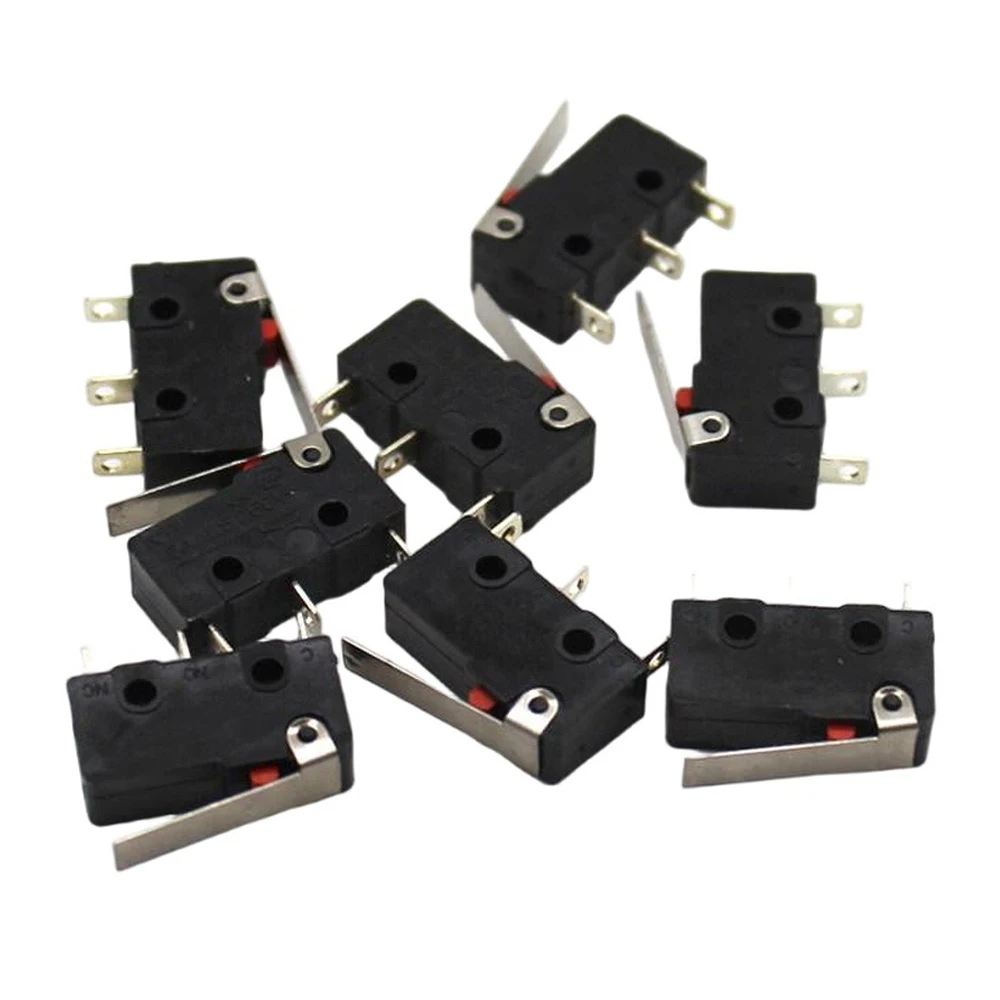 10PCS 3 Pin 0-24V Small Limit Collision Switch COM NC NO Mechanical Trigger Touch Sensor DIY Robot Model Circuit Accessories
