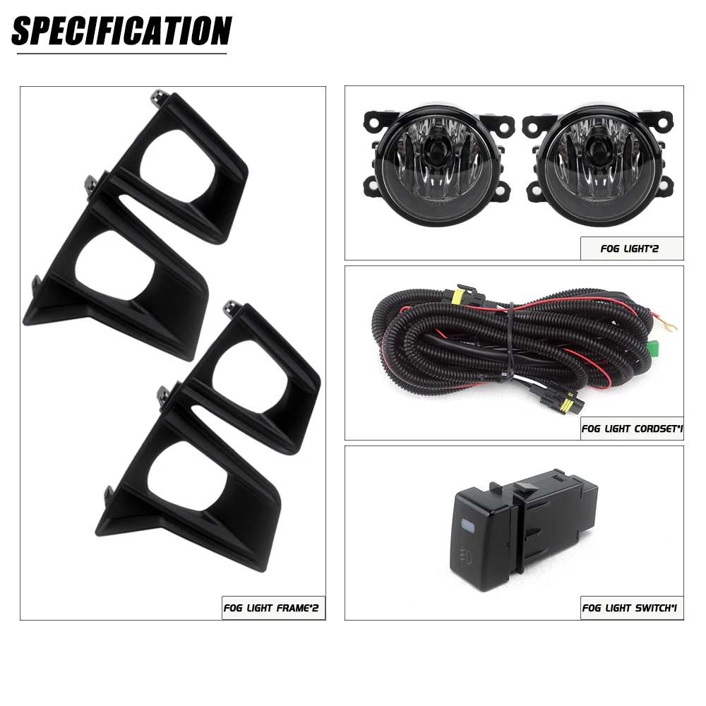 Front Bumper Fog Lamp Upgrade Kit FOR Isuzu D-MAX 4X4 2020 2021 2022 Version Additional Foglight Set Switch + Wiring