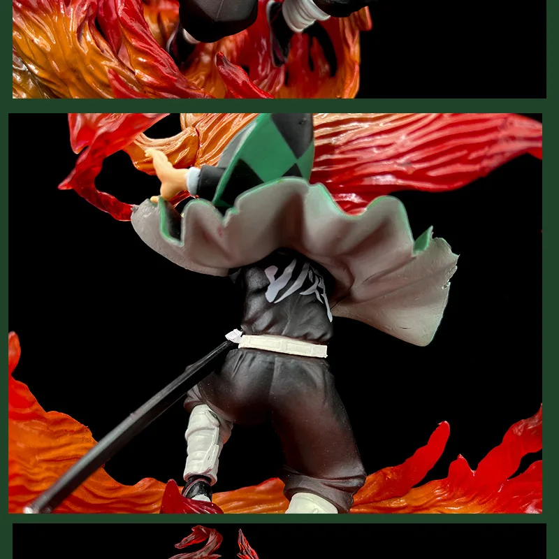 Demon Slayer Kimetsu No Yaiba Kamado Tanjirou Breath of the Sun flame figuras de acción modelo de PVC estatua juguetes muñeca regalo