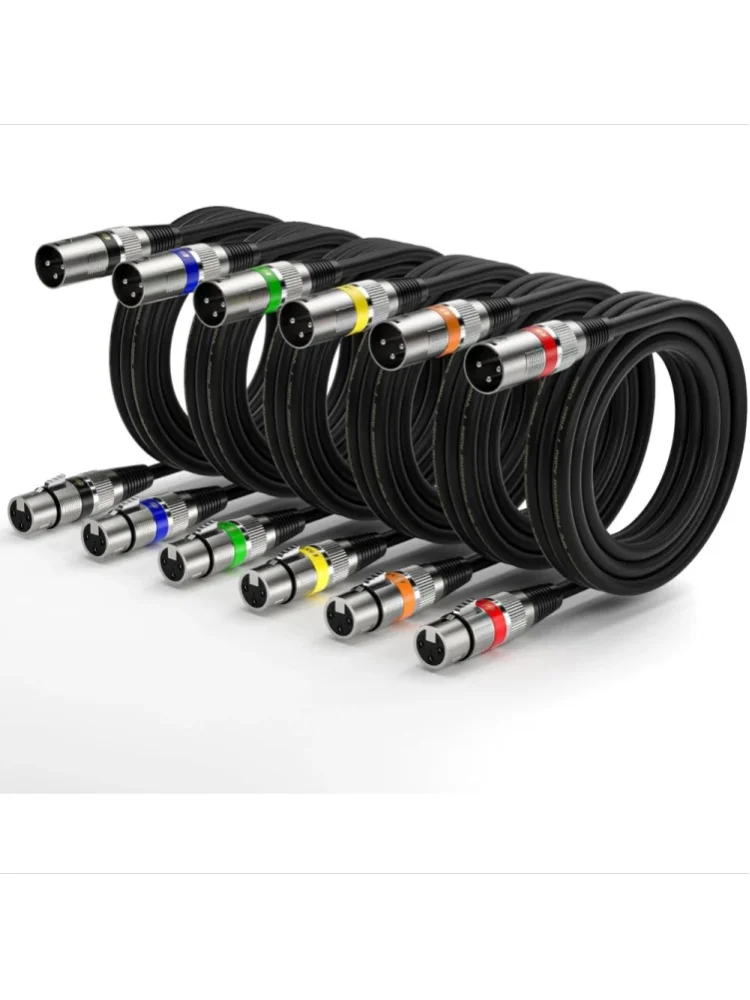 6 Stück 3M XLR-Audiokabel, männlich auf weiblich, symmetrisches Mikrofonkabel für Mikrofon, DMX-Bühnenbeleuchtung, Audiomixer, Kamera, Lautsprecher, Studio, Live-Auftritte