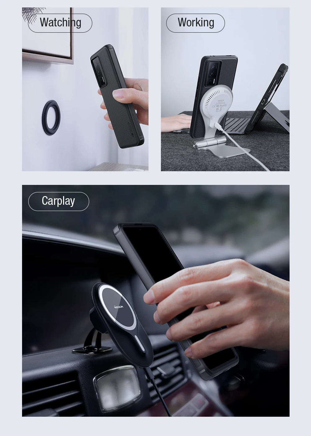 For Xiaomi Poco F5 Pro 5G Magsafe Case NILLKIN Super Frosted Shield Pro Magnetic Wireless Charging Cover For Poco F5 Pro 5G