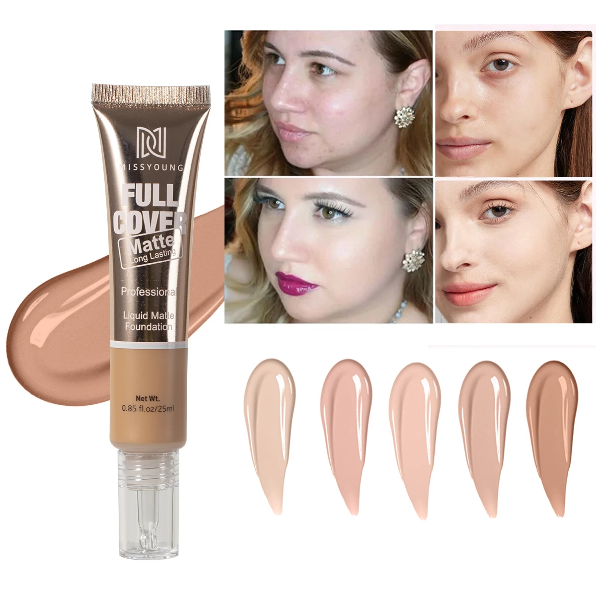 Liquid Foundation stick Smooth Matte Long Lasting Oil Control Full Coverage Concealer Multi-use Stick Moisturizing Nude Makeup