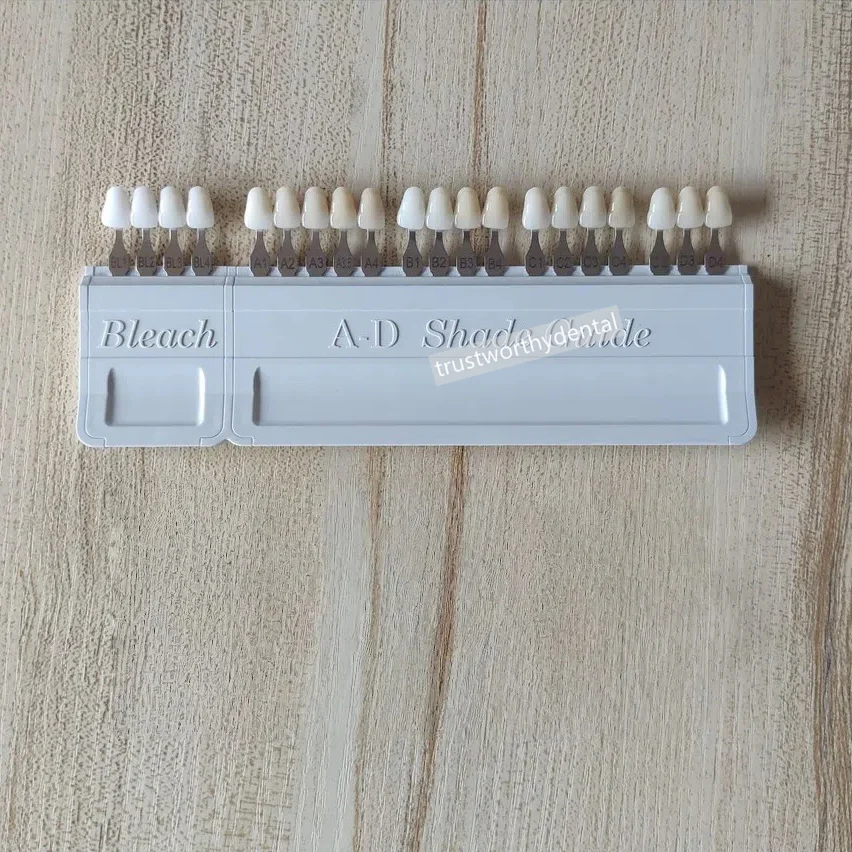 

20 Color Dental Teeth A-D Shade Guide Porcelain Bleached Vivadent Style