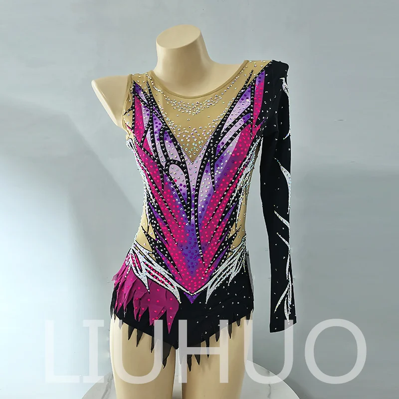 LIUHUO จังหวะยิมนาสติก Leotard การแข่งขันเชียร์ลีดเดอร์สําหรับเด็ก