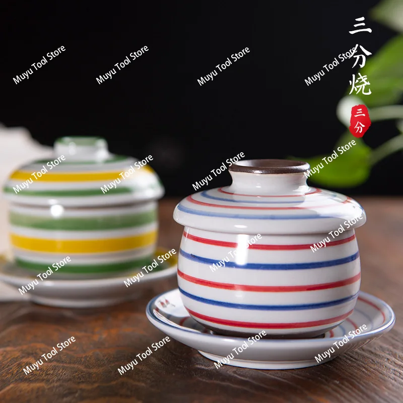 

Japanese Hand-painted High Temperature Underglaze Color Household Ceramic Stew Cup Dessert Steamed Egg Cup Bird Nest Stew