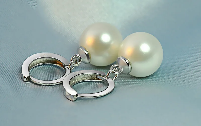 Orecchini Pendenti In Argento 925 Con Perle D'Acqua Dolce E Zirconi: Eleganti, Donna, 35x10 Mm