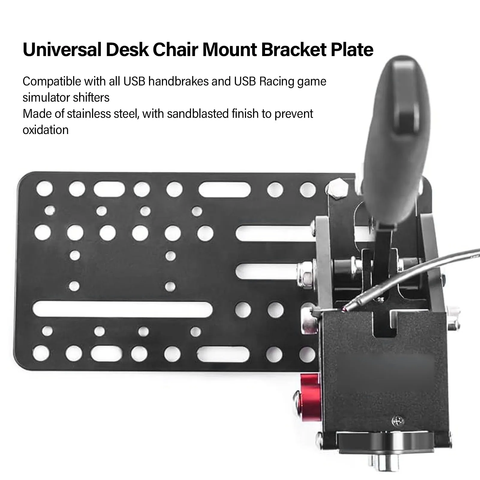 

USB Handbrake Mount Plate USB Handbrake Desk Mount Bracket Plate Multiple Hole Adapter Plate for SIM Racing Shifter