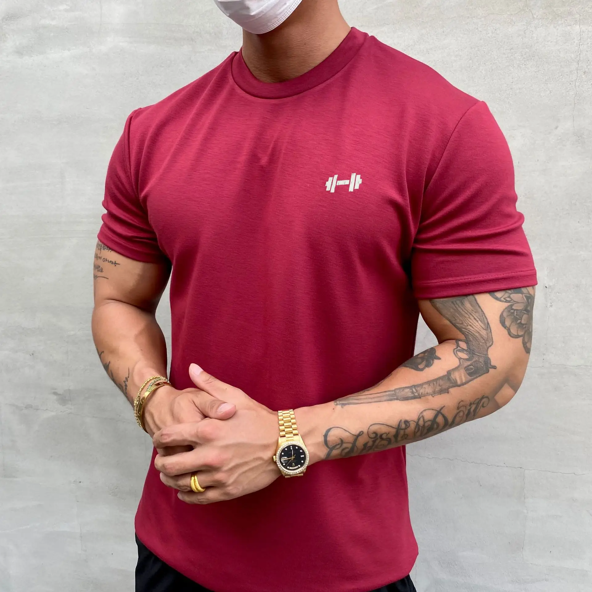 High Quality 95 Cotton 5 Spandex Sports Tee Quick Dry Breathable Training Custom Print Logo For Oversized Gym Men T Shirt