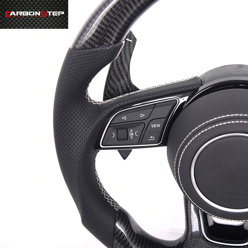 2022 hot sale carbon fiebr steering wheel Car Modification for audis R8 TT MK3 A3 8p A4 B8 A5 B8 A6 C7 A7 Q3 S8 Led S3 Rs3