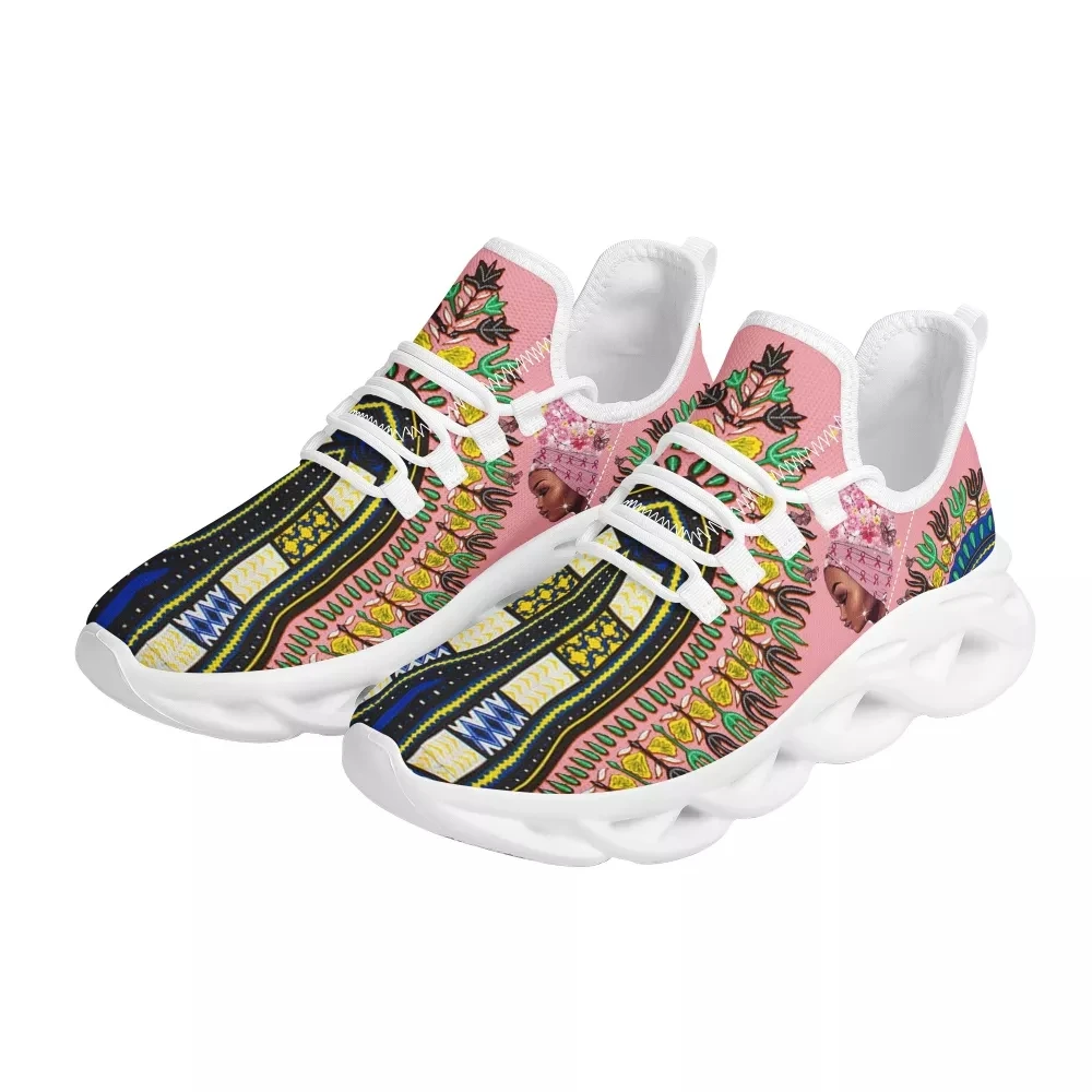 African Indigenous Tribal Ladies Flat Shoes Fashion Casual Print Sneakers Classic Lightweight Lace Up Girls Pattern Jogging Shoe