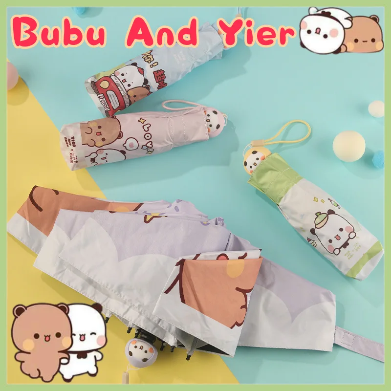 

【НОВИНКА】Оригинальный зонт Panda Bubu и Yier, складной зонт с рисунком Bubu и Dudu, покрытие для защиты от ультрафиолета, солнцезащитный зонт в подарок