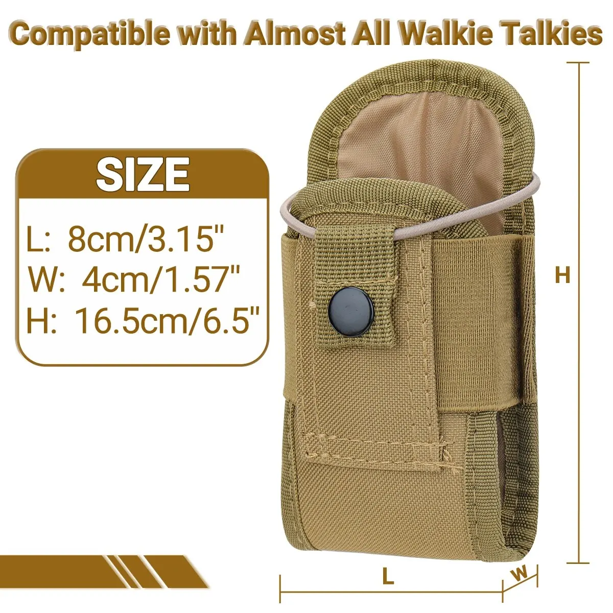 Bolsa táctica Oxford Molle para walkie talkie con soporte - imagen 3