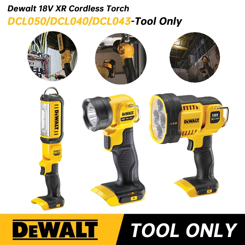 DEWALT Handheld LED Worklight 18V Lithium Power Tools For Outdoor Camping Cordless High Power Lighting DCL050 DCL040 DCL043