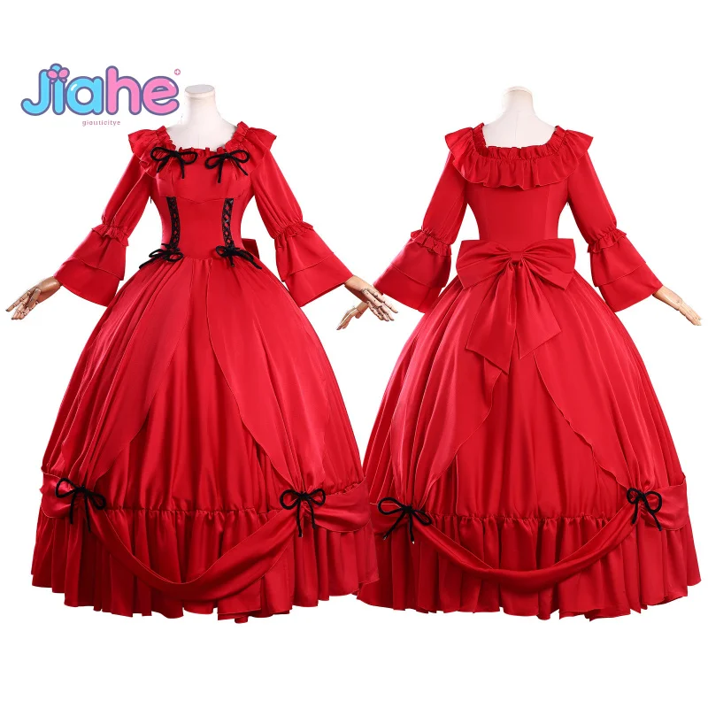 Fantasia de cosplay de Scarlett pode perguntar por uma coisa final? Lindo vestido vermelho feminino acessórios Halloween carnaval novo uniforme