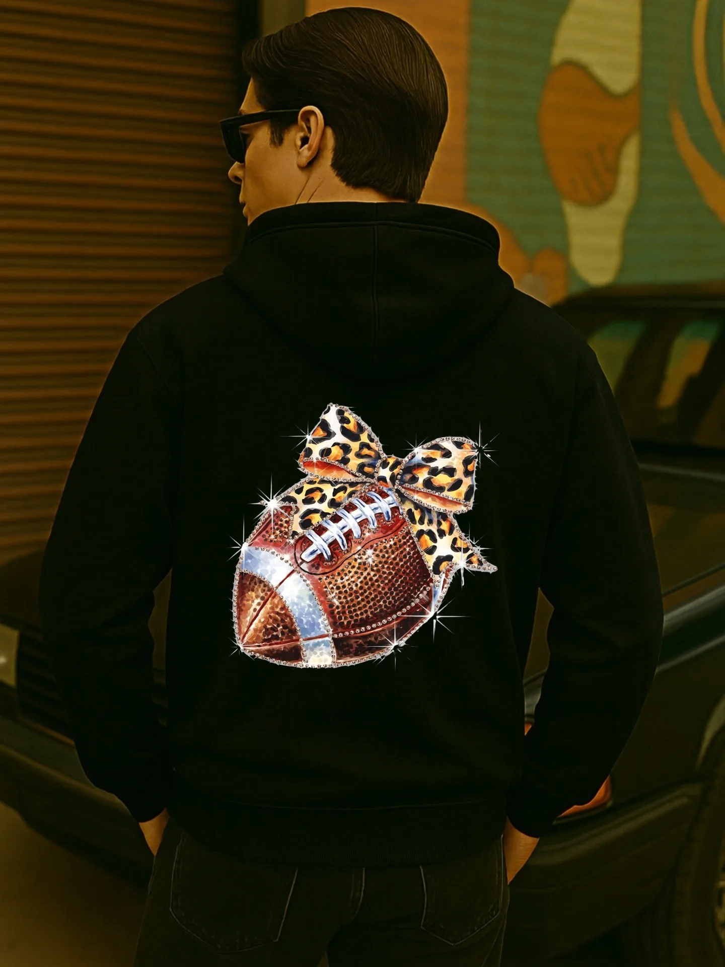 هوديي برسومات جرافيك للرجال، طباعة جمجمة، نمط ملابس الشارع، مبطن بالصوف، للرجال، للارتداء اليومي #2